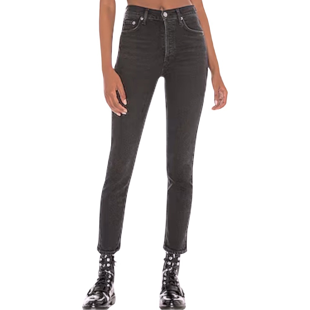 Agolde Women's High Rise Jeans - Black